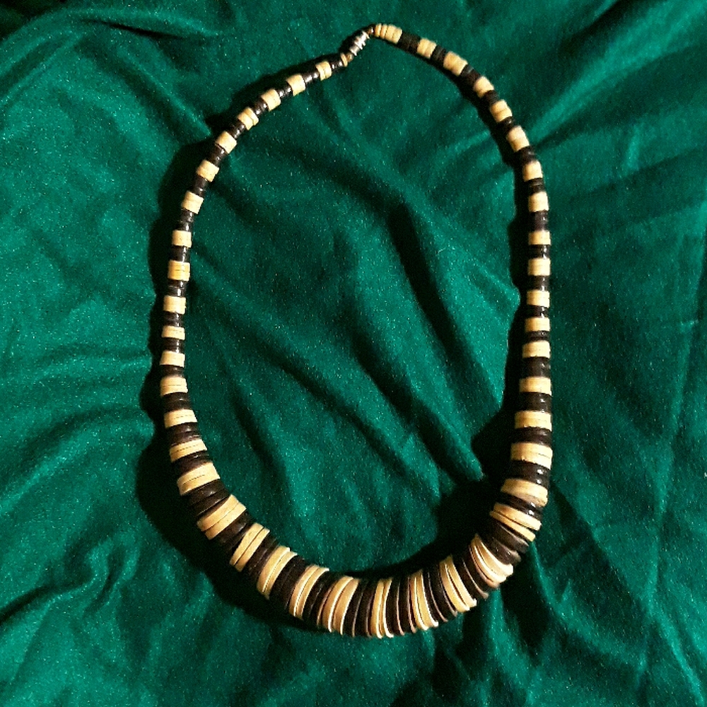 Vintage 60s Rare African Wood Necklace